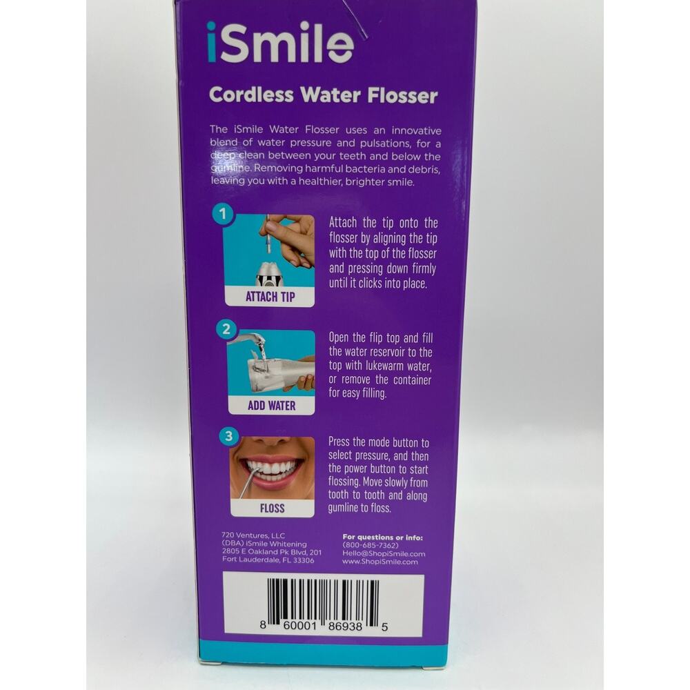 ISmilel Cordless Water Flosser Removable 360 degree rotating tip New - Picture 2 of 12